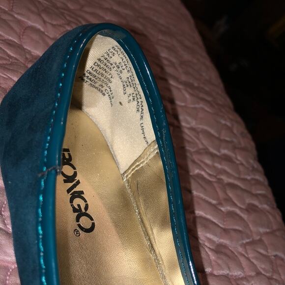 Bongo Cottagecore Ballet Flats Blue Green Divinity Bow Flats - Picture 3 of 9